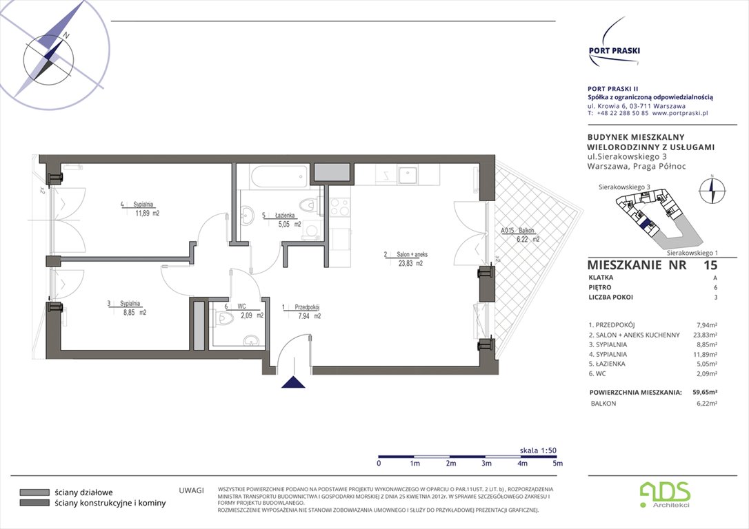 Nowe mieszkanie trzypokojowe Sierakowskiego 1 i 3 Warszawa, Praga - Północ, Sierakowskiego 1-3  60m2 Foto 1