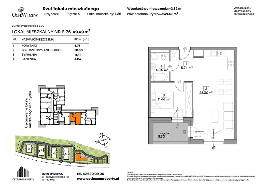 Nowe mieszkanie dwupokojowe OchWidzew Łódź, Widzew, Przybyszewskiego 292-300  49m2 Foto 1