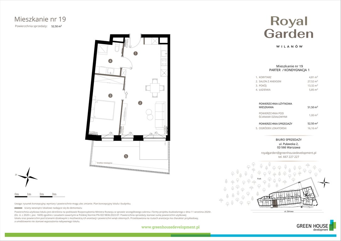 Nowe mieszkanie dwupokojowe Royal Garden Wilanów Warszawa, Wilanów, Zdrowa 2  52m2 Foto 1