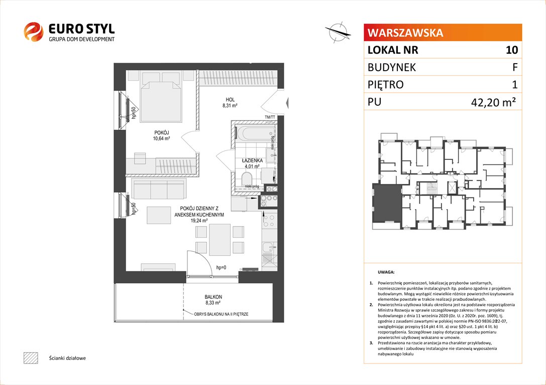 Nowe mieszkanie dwupokojowe OSIEDLE WARSZAWSKA Gdańsk, Warszawska  42m2 Foto 1