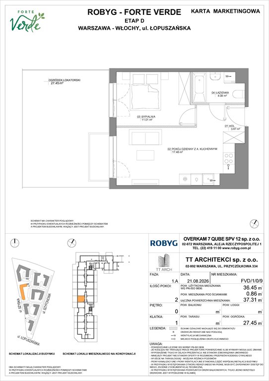 Nowe mieszkanie dwupokojowe Forte Verde Warszawa, Włochy, Łopuszańska 28  36m2 Foto 1