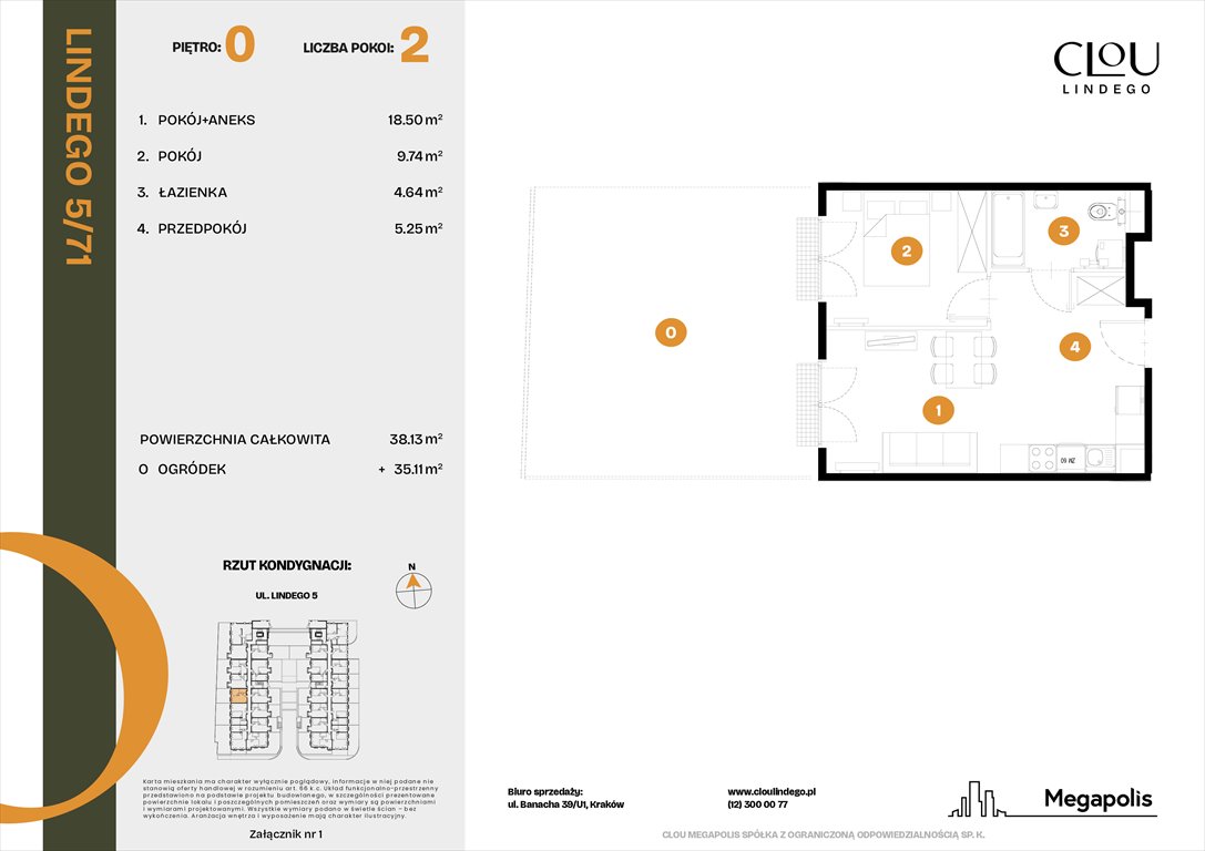 Nowe mieszkanie dwupokojowe Clou Lindego Kraków, Lindego 5  38m2 Foto 1