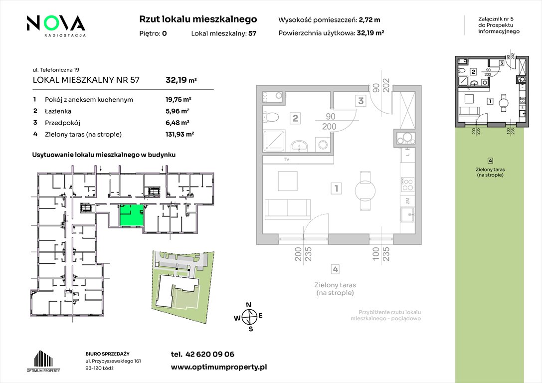 Nowa kawalerka NOVA RADIOSTACJA  Łódź, Śródmieście, ul. Telefoniczna 19  32m2 Foto 1