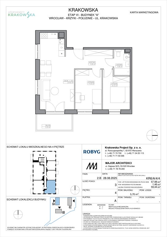 Nowe mieszkanie trzypokojowe Apartamenty Krakowska Wrocław, Krzyki, Krakowska 112  58m2 Foto 1