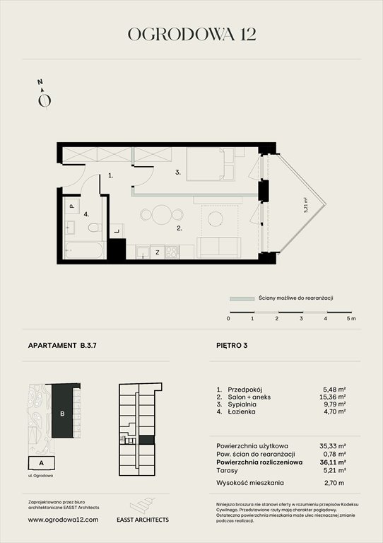 Nowe mieszkanie Apartamentowiec Ogrodowa 12 Poznań, Ogrodowa 12  36m2 Foto 1