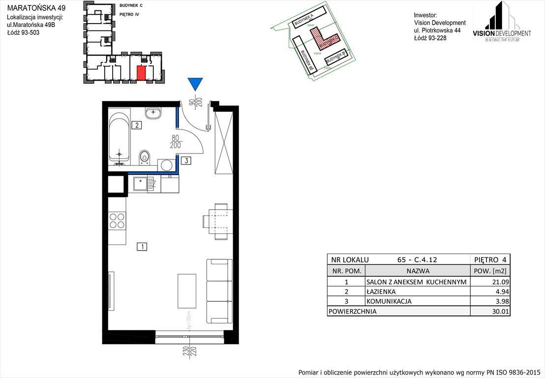 mieszkanie na sprzedaż 30m2 mieszkanie Łódź, Retkinia, Maratońska 49C