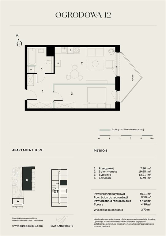 Nowe mieszkanie Apartamentowiec Ogrodowa 12 Poznań, Ogrodowa 12  47m2 Foto 1