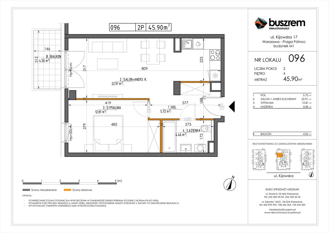 Nowe mieszkanie dwupokojowe Kijowska 17 Warszawa, Praga Północ, Kijowska 17  46m2 Foto 1
