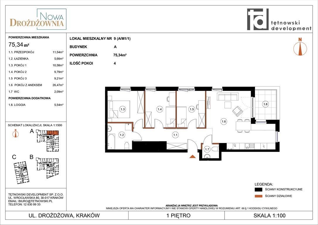 Nowe mieszkanie czteropokojowe  NOWA DROŻDŻOWNIA ETAP II Kraków, Bieżanów, Drożdżowa  75m2 Foto 1