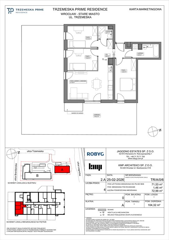 Nowe mieszkanie czteropokojowe  Trzemeska Prime Residence Wrocław, Stare Miasto, Trzemeska  72m2 Foto 1