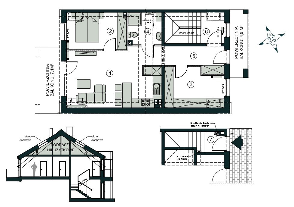Nowe mieszkanie trzypokojowe Aleja Wiśniowa Pogórze Pogórze, Feliksa Dorsza  55m2 Foto 1