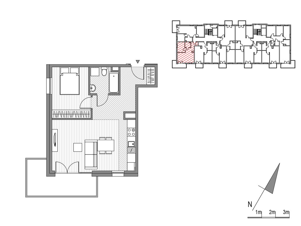 Nowe mieszkanie Glogera bud F i G Kraków, ul.Glogera 9,11  44m2 Foto 1