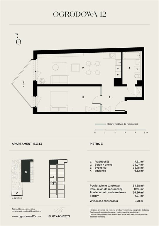 Nowe mieszkanie Apartamentowiec Ogrodowa 12 Poznań, Ogrodowa 12  55m2 Foto 1