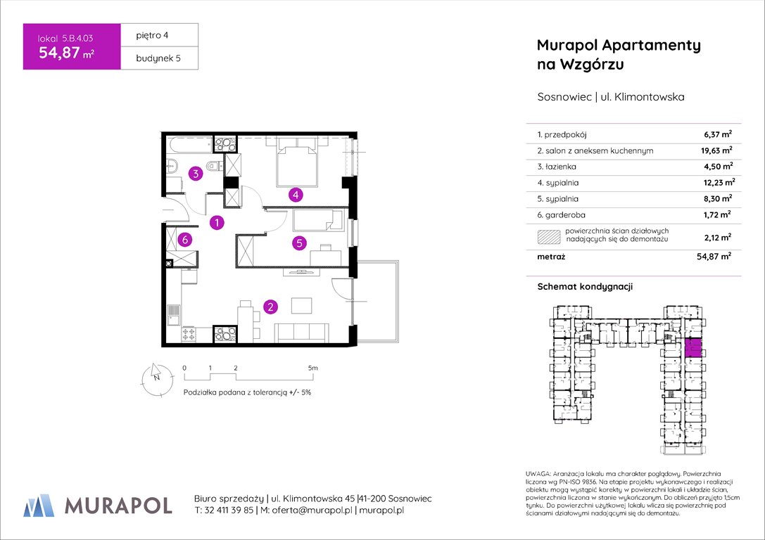 Nowe mieszkanie trzypokojowe Murapol Apartamenty na Wzgórzu Sosnowiec, ul. Klimontowska  55m2 Foto 1