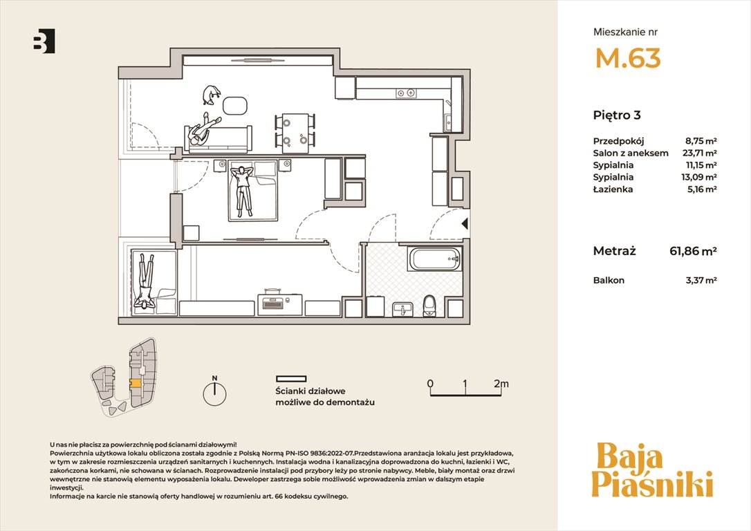 Nowe mieszkanie trzypokojowe Baja Piaśniki Świętochłowice, Piaśniki, ul. Sudecka 10  62m2 Foto 1