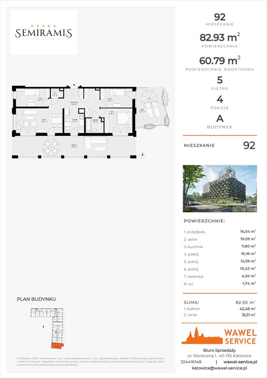 mieszkanie na sprzedaż 83m2 mieszkanie Katowice, Bogucice - Dąbrówka Mała, Wiertnicza 32