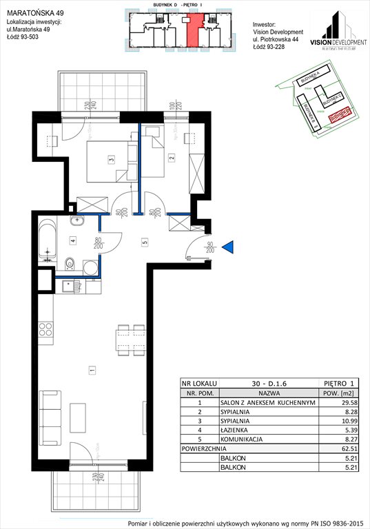 mieszkanie na sprzedaż 63m2 mieszkanie Łódź, Retkinia, Maratońska 49C