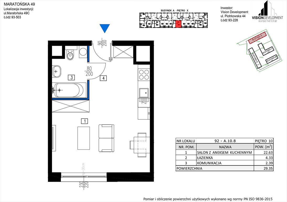 Nowa kawalerka Maratońska 49 Nowa Retkinia  Łódź, Retkinia, Maratońska 49C  29m2 Foto 1