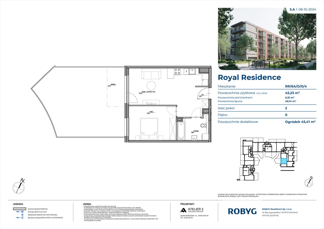 Nowe mieszkanie dwupokojowe Royal Residence Warszawa, Wilanów, Sarmacka  45m2 Foto 1