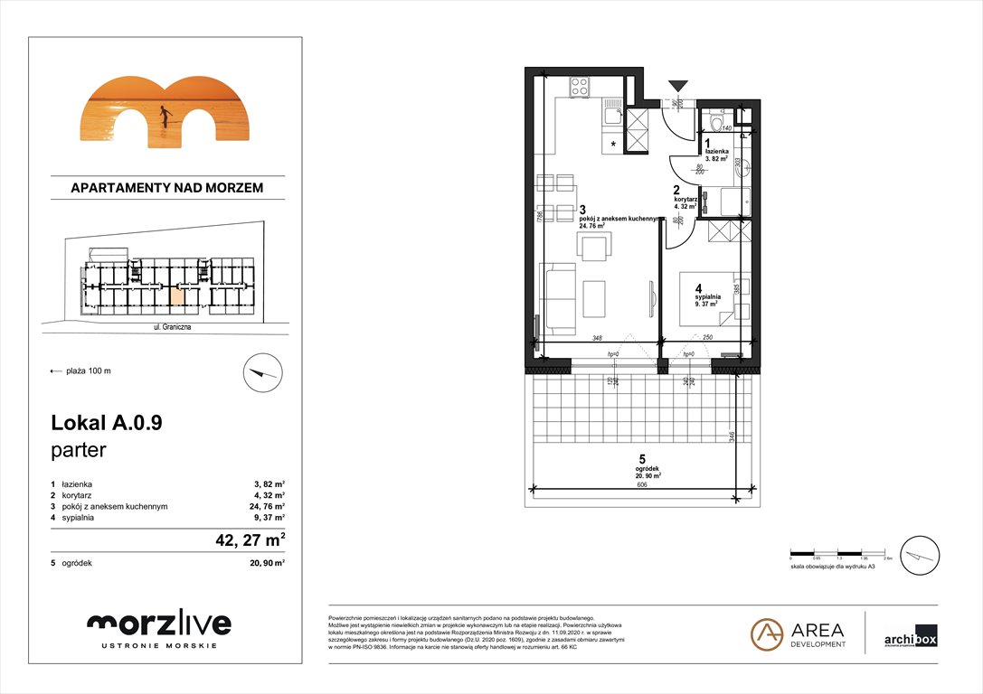 Nowe mieszkanie dwupokojowe MORZLIVE Ustronie Morskie, Graniczna 4  42m2 Foto 1