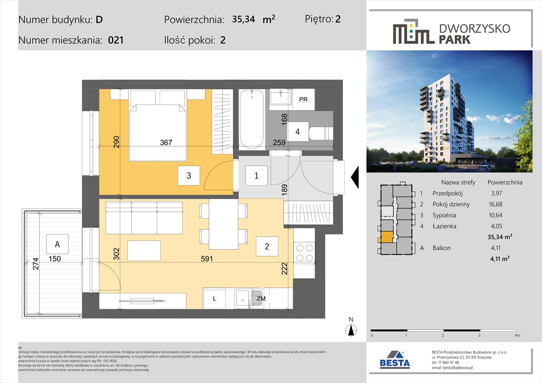Nowe mieszkanie dwupokojowe Dworzysko Park Rzeszów, Przybyszówka, Dworzysko  35m2 Foto 1