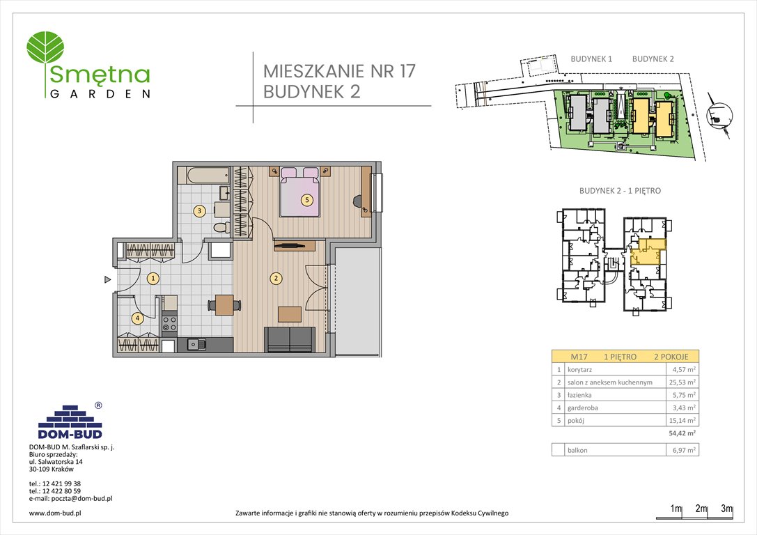 Nowe mieszkanie dwupokojowe Smętna Garden Kraków, Bronowice Wielkie, Smętna 1  54m2 Foto 1