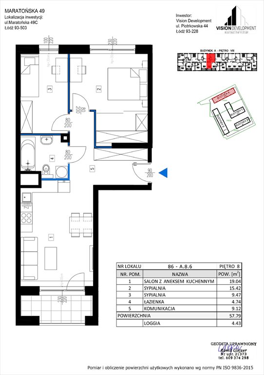Nowe mieszkanie trzypokojowe Maratońska 49 Nowa Retkinia  Łódź, Retkinia, Maratońska 49C  58m2 Foto 1
