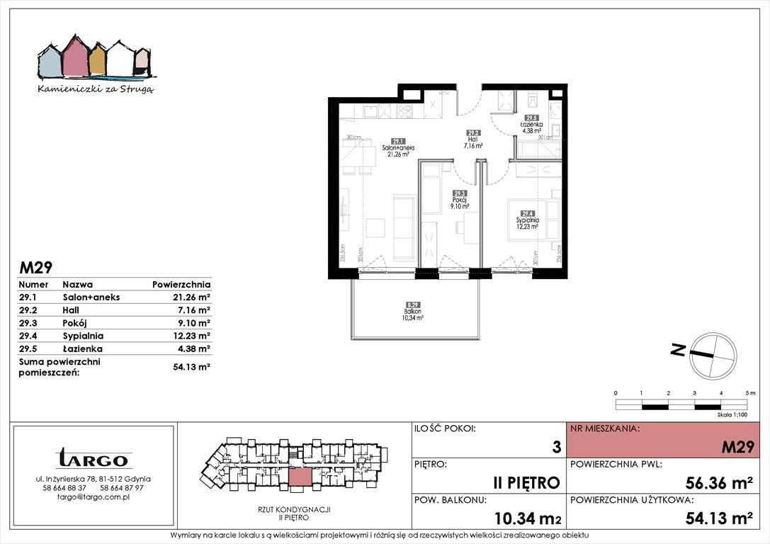 Nowe mieszkanie trzypokojowe Kamieniczki za Strugą Rumia, Kosynierów 9  54m2 Foto 1