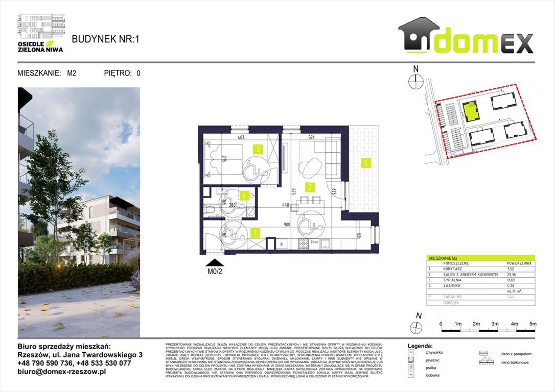 Nowe mieszkanie dwupokojowe Osiedle Zielona Niwa Głogów Małopolski, Niwa, Kościuszki  46m2 Foto 1