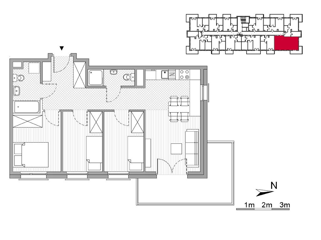 Nowe mieszkanie czteropokojowe  ul. Powstańców/os. Piastów bud F Kraków, Mistrzejowice, Os. Piastów 77  59m2 Foto 1