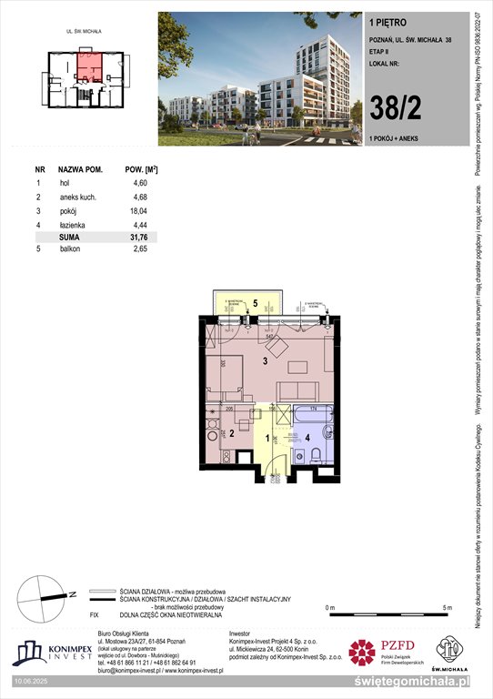 Nowa kawalerka Świętego Michała etap 2 Poznań, Komandoria, Świętego Michała 36  32m2 Foto 1