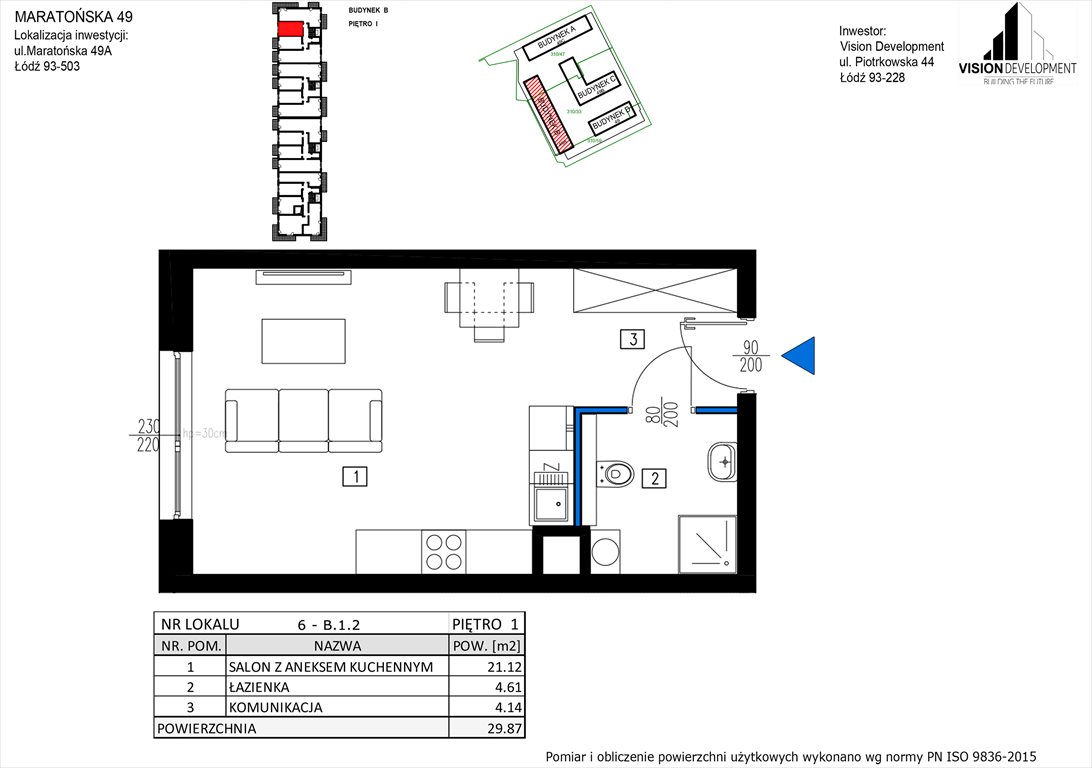 mieszkanie na sprzedaż 30m2 mieszkanie Łódź, Retkinia, Maratońska 49C