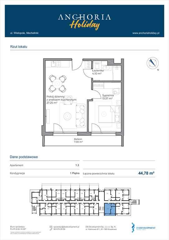 Nowe mieszkanie dwupokojowe Anchoria Holiday Mechelinki, Wielopole 36-38  45m2 Foto 1