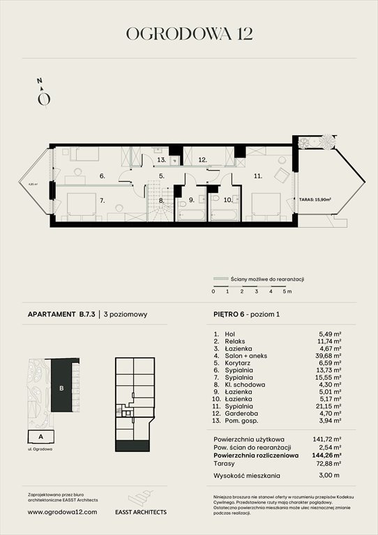 Nowe mieszkanie Apartamentowiec Ogrodowa 12 Poznań, Ogrodowa 12  144m2 Foto 1