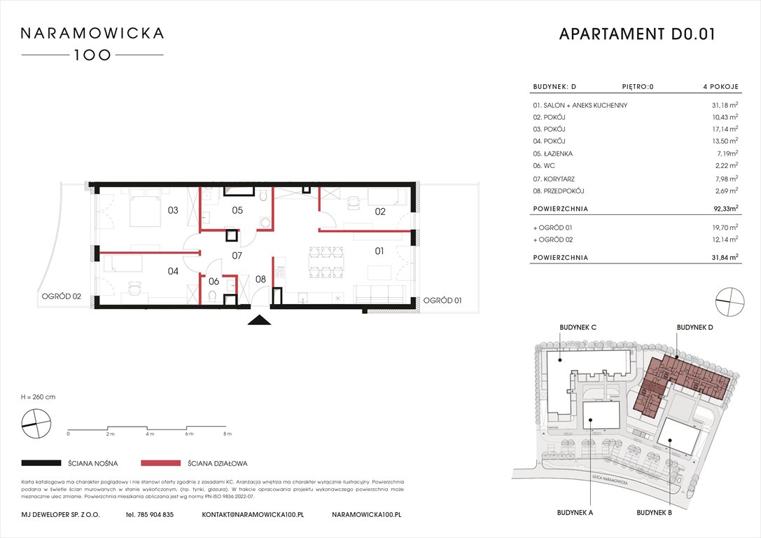 Nowe mieszkanie czteropokojowe  NARAMOWICKA 100 Poznań, Winogrady, Naramowicka 100  92m2 Foto 1