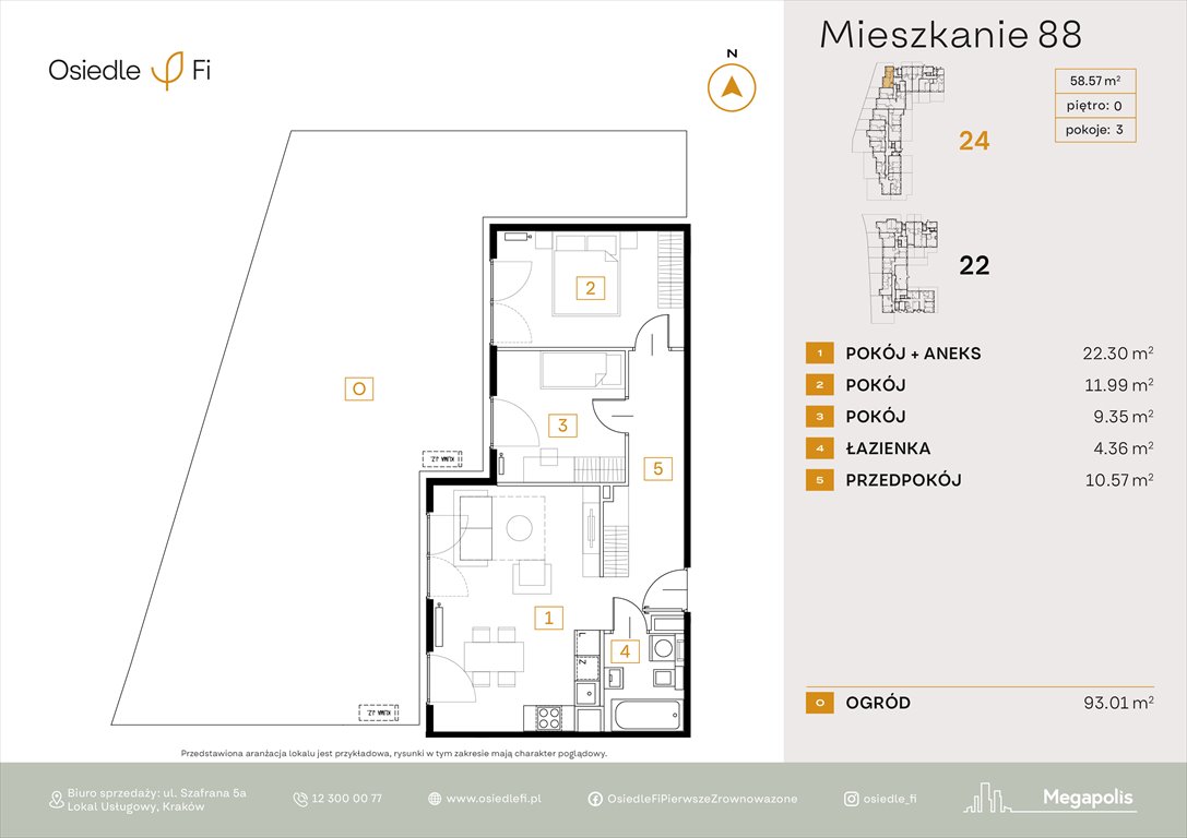 Nowe mieszkanie trzypokojowe Osiedle FI 3 Kraków, Rzemieślnicza 22-24  58m2 Foto 1