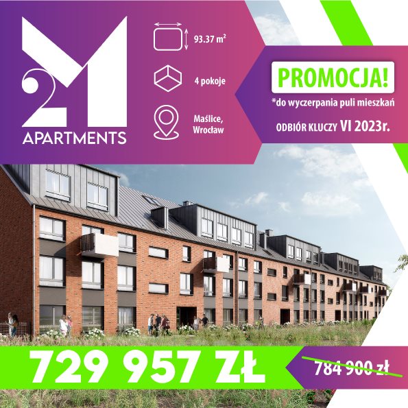 Nowe mieszkanie czteropokojowe  2M Apartments Wrocław, Maślice, Zawidowska 3  93m2 Foto 1