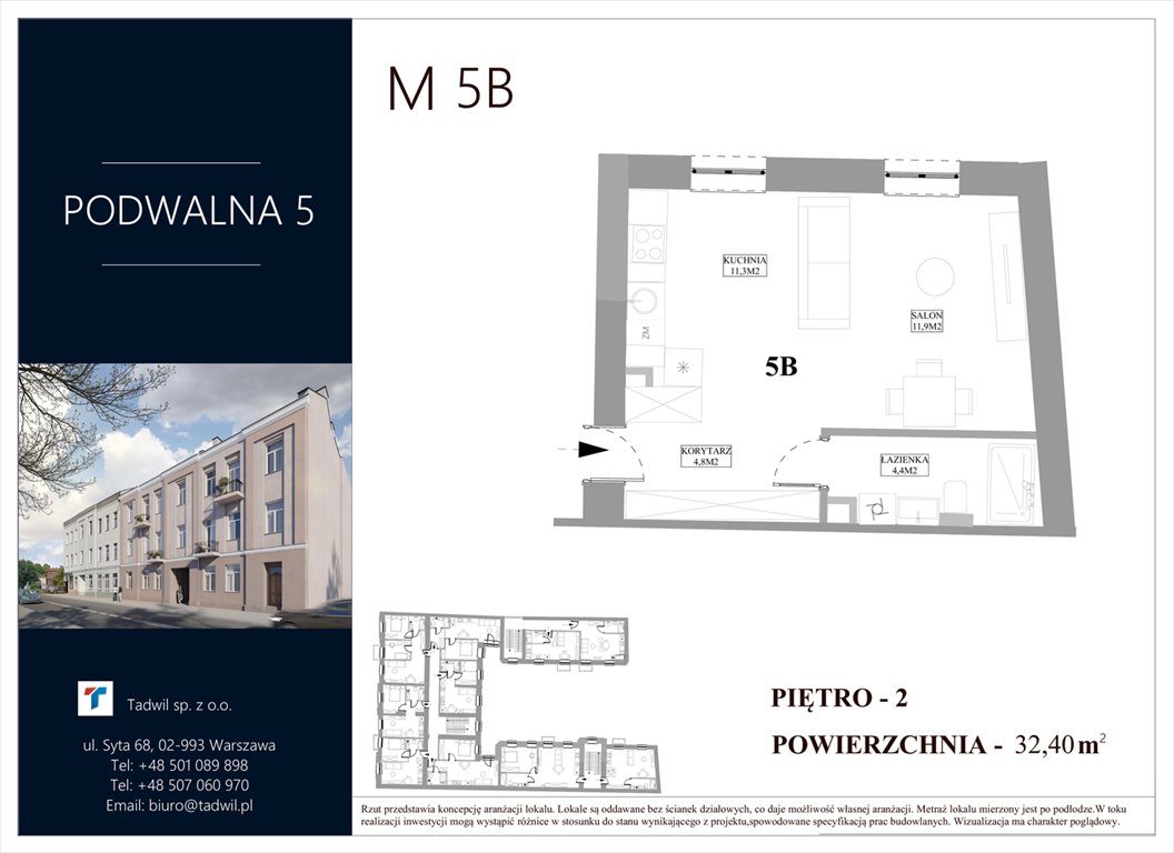 Nowe mieszkanie dwupokojowe podwalna5.pl Radom, Śródmieście, Podwalna 5  32m2 Foto 1