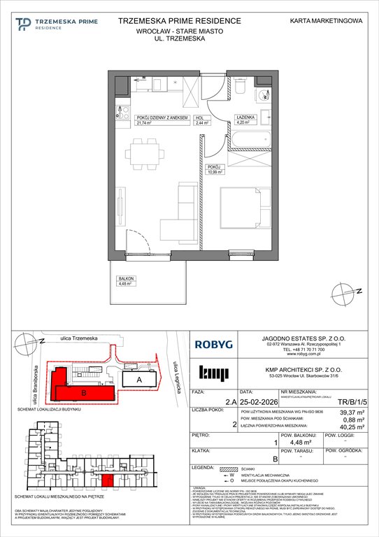 Nowe mieszkanie dwupokojowe Trzemeska Prime Residence Wrocław, Stare Miasto, Trzemeska  39m2 Foto 1