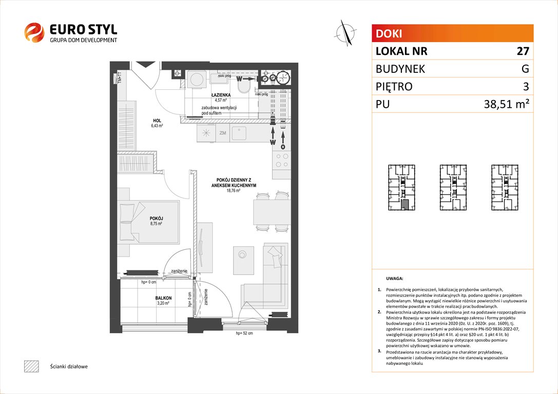 Nowe mieszkanie dwupokojowe DOKI LIVING Gdańsk, Śródmieście, ks. Jerzego Popiełuszki/Rybaki Górne  39m2 Foto 1