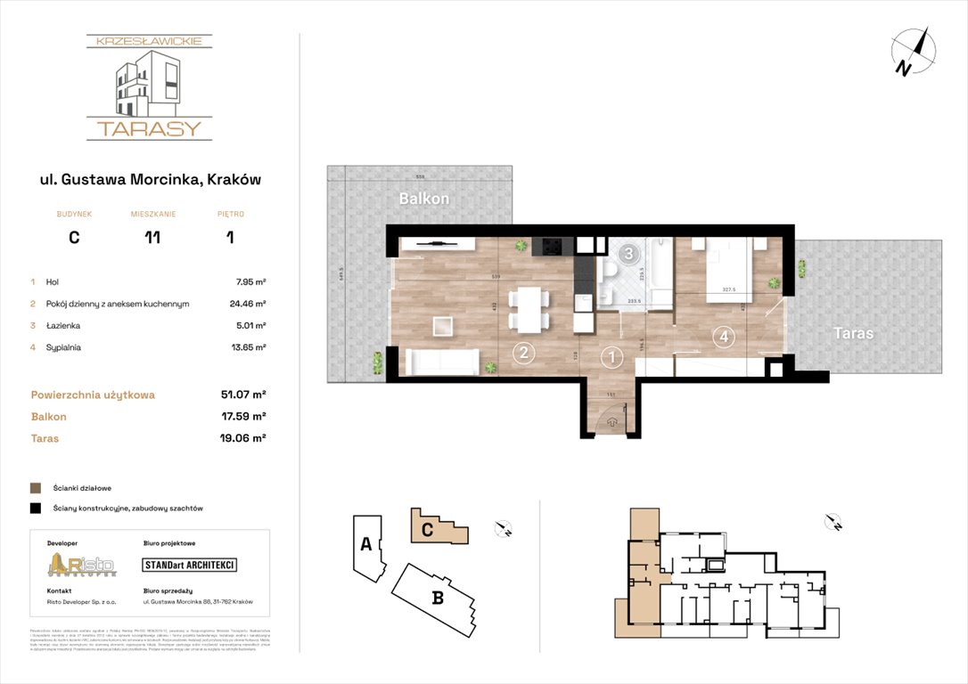 Nowe mieszkanie dwupokojowe KRZESŁAWICKIE TARASY Kraków, Wzgórza Krzesławickie, Gustawa Morcinka  51m2 Foto 1