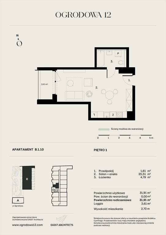 Nowe mieszkanie Apartamentowiec Ogrodowa 12 Poznań, Ogrodowa 12  32m2 Foto 1