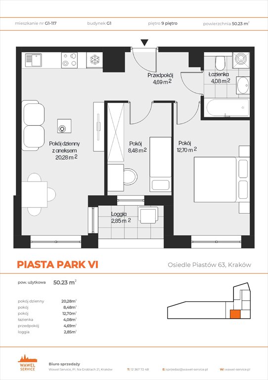 Nowe mieszkanie trzypokojowe PIASTA PARK VI Kraków, Mistrzejowice, Osiedle Piastów 63  50m2 Foto 1