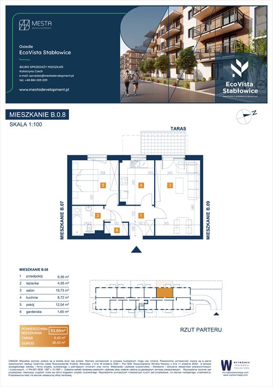 Nowe mieszkanie dwupokojowe Eco Vista Stabłowice Wrocław, Fabryczna, Łomnicka 8  54m2 Foto 1