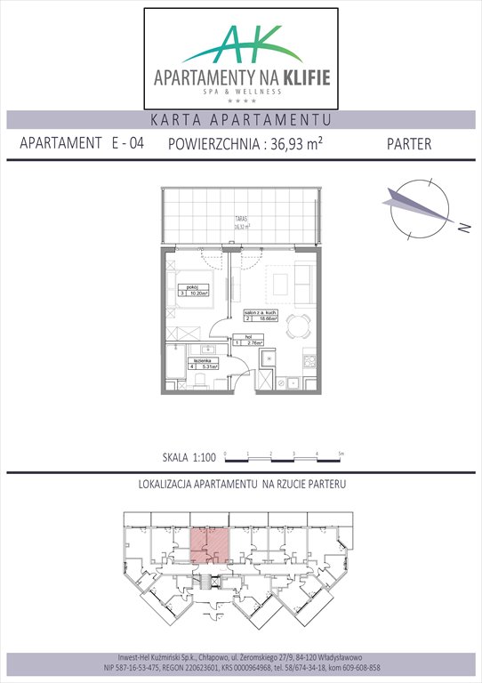 Nowe mieszkanie dwupokojowe Apartamenty na Klifie Władysławowo, Żeromskiego 27  37m2 Foto 1