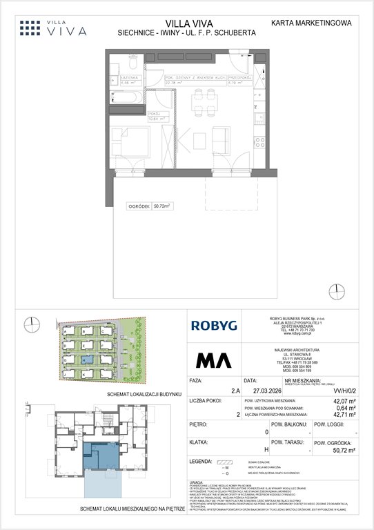 Nowe mieszkanie dwupokojowe VILLA VIVA Wrocław, Iwiny, ul. Franza Petera Schuberta  42m2 Foto 1