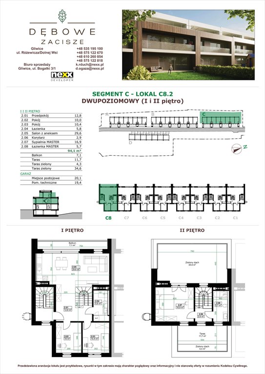 Nowe mieszkanie czteropokojowe  Dębowe Zacisze Gliwice, Dolnej Wsi  94m2 Foto 1