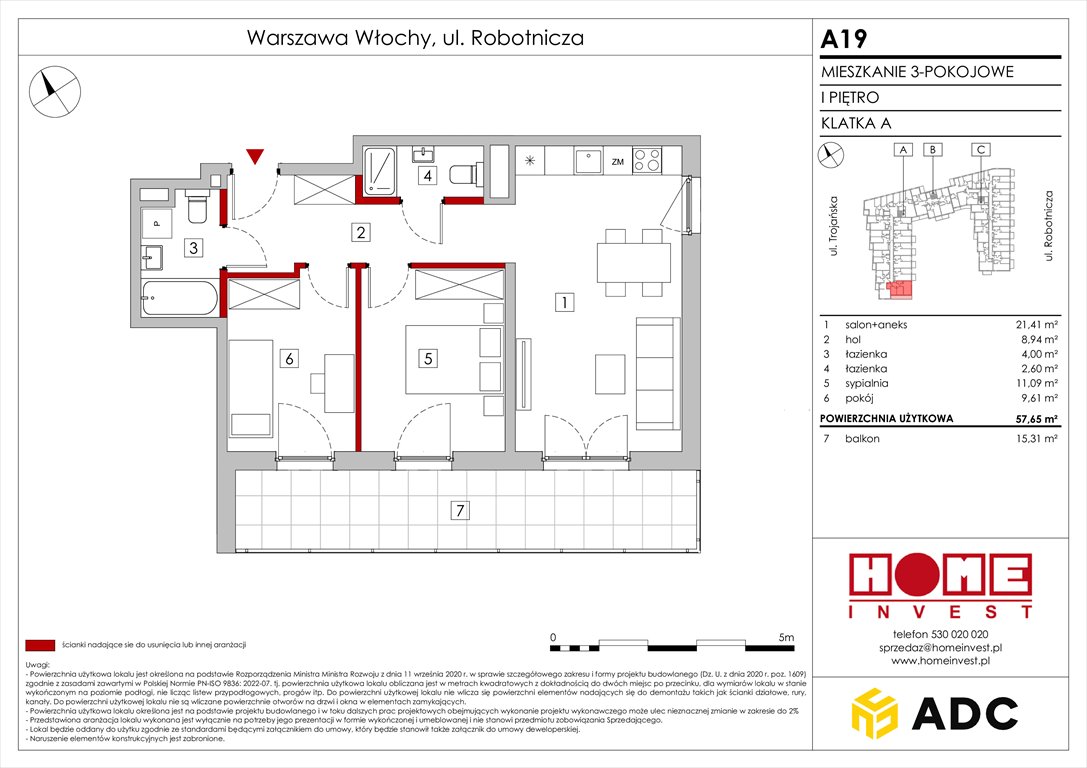 Nowe mieszkanie trzypokojowe Zakątek Włochy Warszawa, Włochy, ul. Robotnicza 11/13  58m2 Foto 1