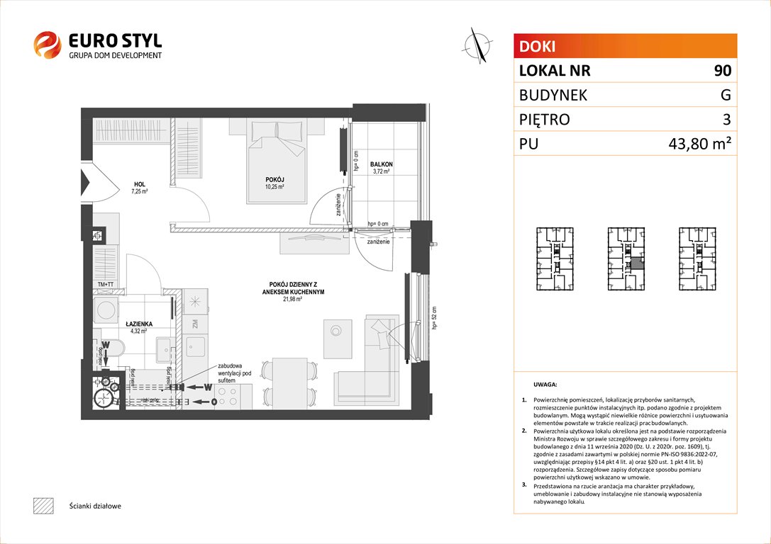 Nowe mieszkanie dwupokojowe DOKI LIVING Gdańsk, Śródmieście, ks. Jerzego Popiełuszki/Rybaki Górne  44m2 Foto 1