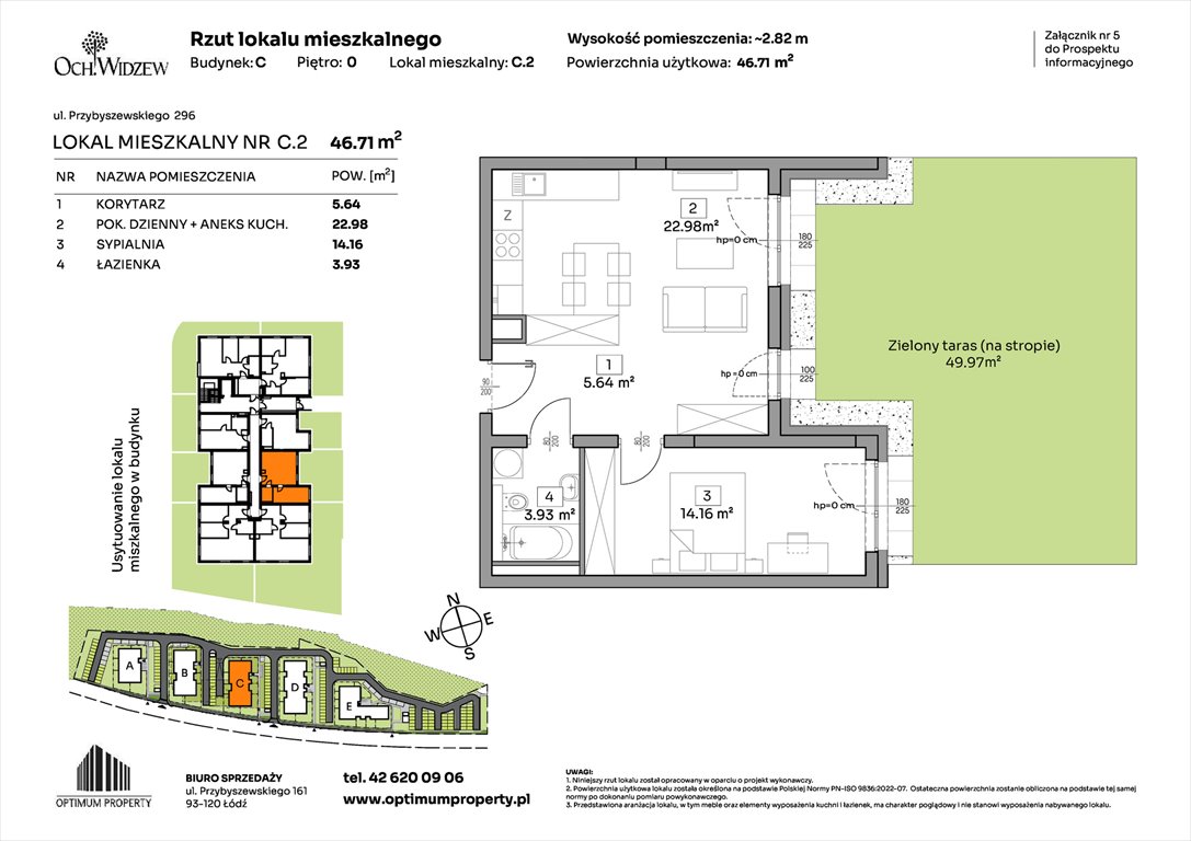Nowe mieszkanie dwupokojowe OchWidzew Łódź, Widzew, Przybyszewskiego 292-300  47m2 Foto 1